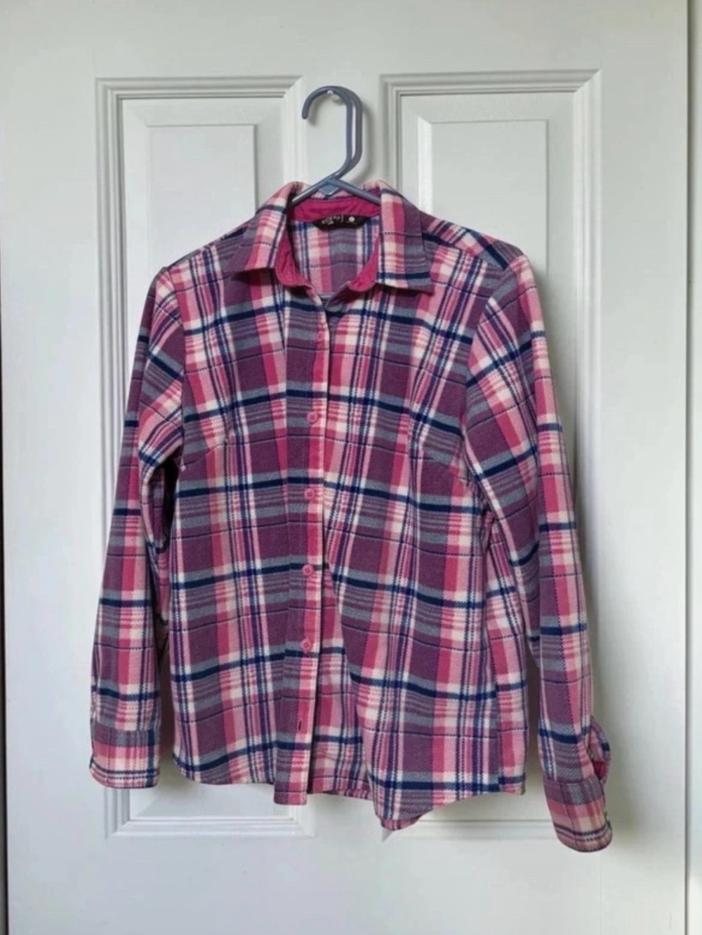Riders by Lee Pink Plaid Button-Down Shirt with Navy Accents